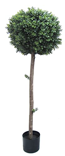 LOOK albero artificiale con tronco in legno naturale con foglia SIMIL-BOSSO 45x45 H115cm verde