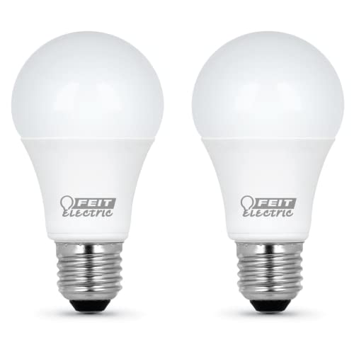Feit Electric LED Light Bulbs, A19 100W Equivalent, Non Dimmable, 1600 Lumens, A19 LED Light Bulbs, E26 Base, 2700k Soft White, A19 LED Bulbs, 10 Year Lifetime, 2 Pack, A1600/827/10KLED/2 Feit Electric LED Light Bulbs, A19 100W Equivalent, Non Dimmable, 1600 Lumens, A19 LED Light Bulbs, E26 Base, 2700k Soft White, A19 LED Bulbs, 10 Year Lifetime, 2 Pack, A1600/827/10KLED/2