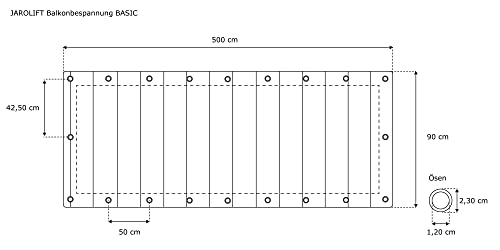 Jarolift Copertura per Balcone Impermeabile, Telo