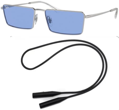 Ray-Ban RB3741 Sunglasses Bundle: RB 3741 003/80 Silver/Blue Polyamide Standard and Universal Anti-slip Silicone Leash2