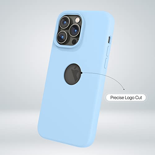 Image of eller sante Liquid Silicon Logo-Cut for iPhone 14 Pro Case Cover, Soft TPU, Shockproof, Scratch Resistant, 6 Feet Drop Protection, Compatible with iPhone 14 Pro Back Cover - Sierra Blue