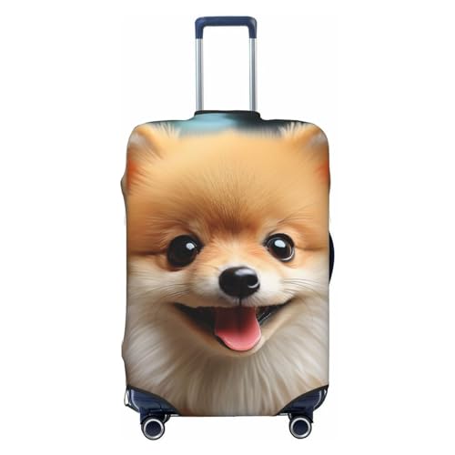 Travel Luggage Covers For Suitcase, Cute Little Pomeranian Elastic Suitcase Protector Washable Anti-Scratch Suitcase Baggage Cover Luggage Protector Fits 18-32 Inch Luggage