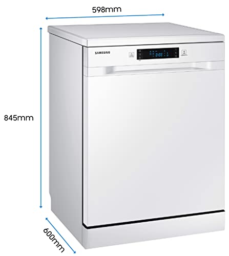 Image of Samsung 13 Place Setting Freestanding Dishwasher with Intensive Wash (DW60M5042FW /TL, White, Stainless Steel Tub, Hygiene Clean, Height Adjustable Rack)