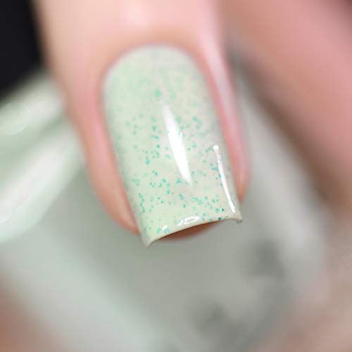 Image of ILNP Dew Drop - Pastel Mint Speckled Nail Polish, Chip Resistant, 7-Free, Non-Toxic, Vegan, Cruelty Free, 12ml