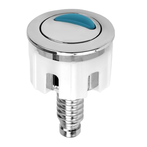 Favengo Botón de inodoro, doble botón para cisterna, ABS cromado, accesorio de repuesto para instalación de baño, botón circular, ABS cromado, accesorio de repuesto (blanco/1 pieza)