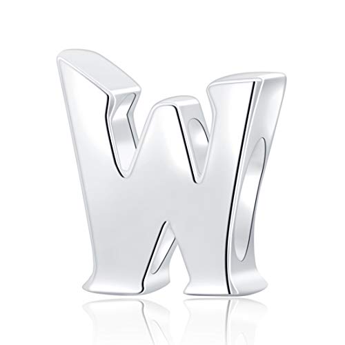 hoobeads Authentic 925 Sterling Silber Buchstabe A-Z Alphabet Perlen passt für europäische Armband Charms