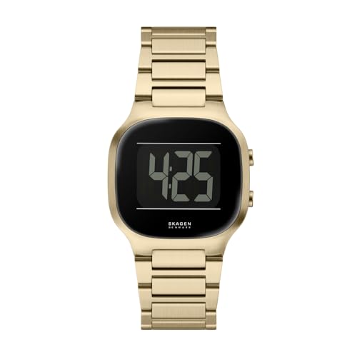 Skagen Mellem Digital Herren 38MM Goldfarbener Edelstahl Uhr, SKW6949