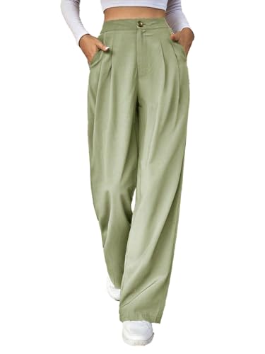 KOTTY Womens High Rise Cotton Blend Straight Fit Cross Pocket Solid Trousers