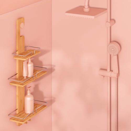 Serviteur de douche 3 niveaux en métal et bambou Five durable - 5