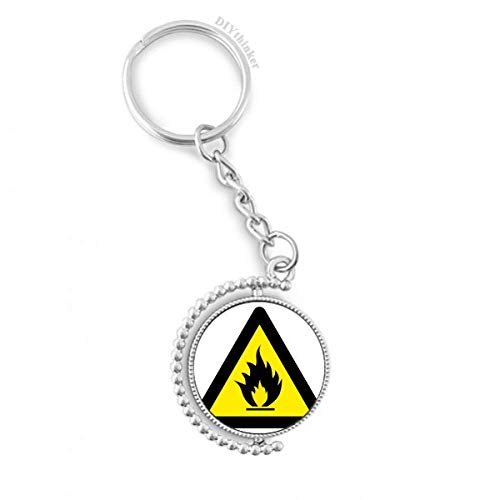 Anillo dominante de Pilgrim amarillo para no perder las llaves con triángulo de advertencia