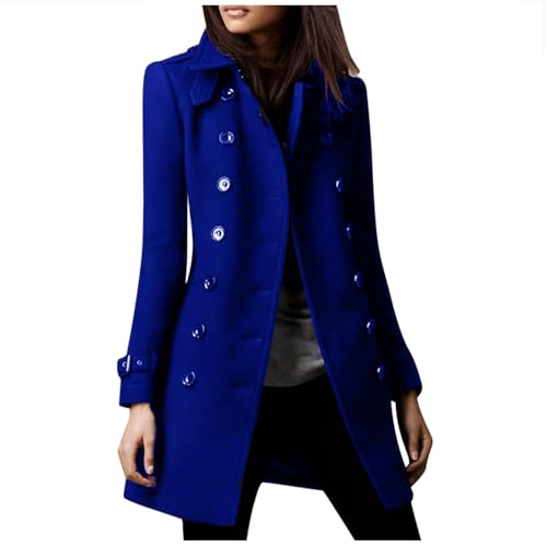Manteau en laine chic boutonné pour femme parfait pour le bureau et les sorties en ville