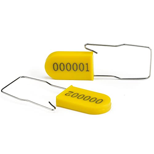 Image of 1000PCS Plastic Padlock Security Seals Metal Wire Padlocks Electric Meter Seal Disposable Anti-Tamper Lock Numbered Anti Tamper Tag Hasps Yellow