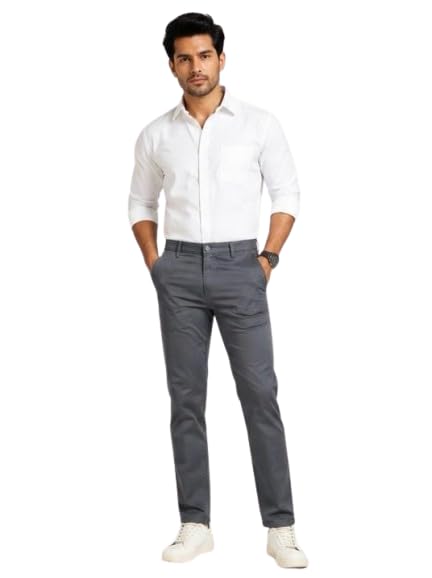 Men's Grey Solid Formal Trouser Pant | Slim Fit Premium Office Wear Pants| Business, Meeting, Party & Casual Wear for Men |Soft, Breathable & Comfortable All Day Wear|Grey, Regular-picture-27