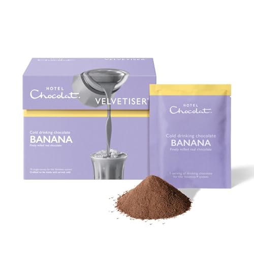 Image of Hotel Chocolat Iced Chocolate Mix - Banana Drinking Chocolate with More Cacao, Less Sugar, 10 Servings, Gourmet Cocoa