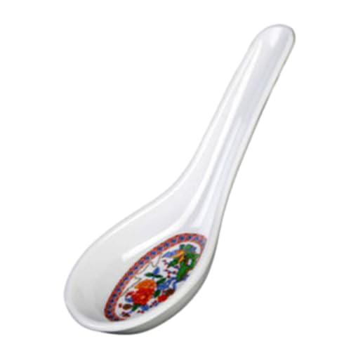 A-to-Z Supply 7002TP Chinese Spoon, 1/2 oz., 4-3/4" x 1-3/8", Break-Resistant, Dishwasher Safe, Melamine, Peacock, Pack of 12