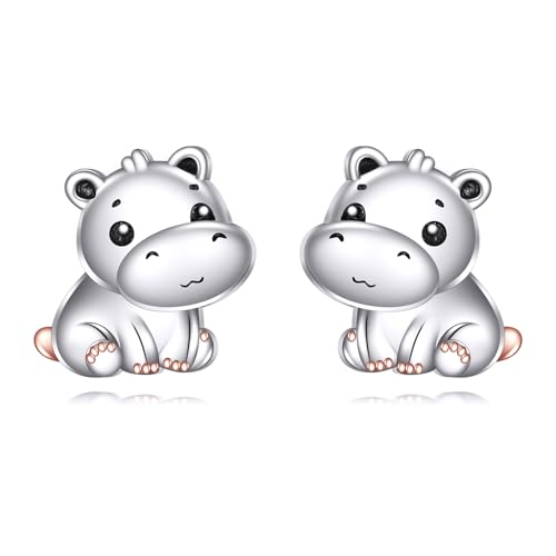 Boucles d'oreilles hippopotame argent 925 DAYLINLOVE pour femme