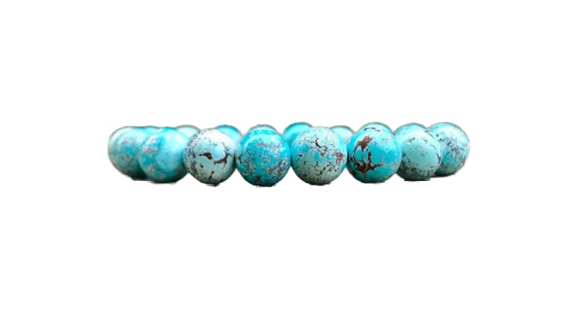 Bracelet turquoise d'Arizona 10mm LKBEADS stbr-03219 extensible pour lithothérapie