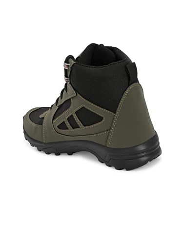 Image of Leo Fitness Waterproof Outdoor Trekking Boots | Black Hiking Boots with Cushioned Footbed, Anti-Slip Rubber Sole
