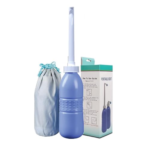 Large Portable shattaf Bidet Bottle with Retractable Nozzle, Handheld Travel Toilet shataf Hand Spray Seat,Postpartum Care，