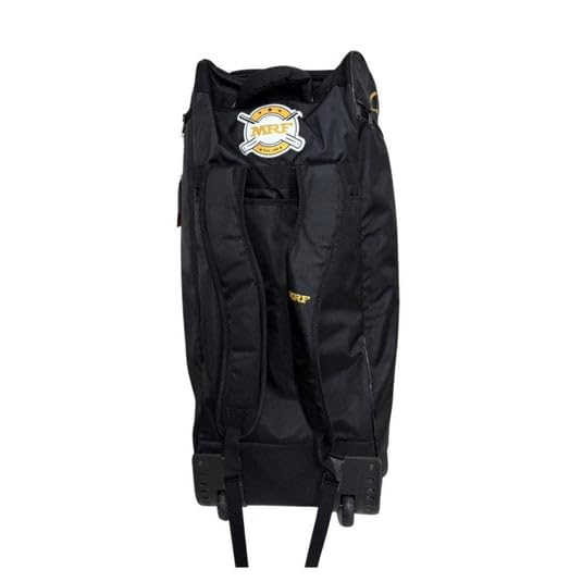 Image of M*R*F Cricket Kit Bag, Shubman Gill 77 Edition | Wheeled Travel Bag with Padded Backpack Straps | Multi Utility Pockets with Dedicated Bat Compartment & Separate Shoes Pocket (Gill-77, Black /Gold)