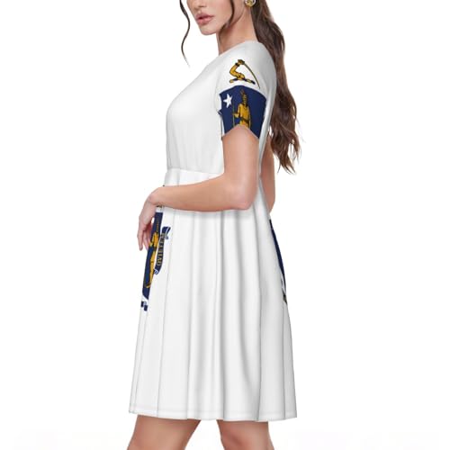 Robe d'été légère manches courtes anti-transpiration motif drapeau - 2