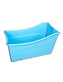 Gweat Kids Portable Bañera Plegable Piscina Grande Independiente Bañera de Esquina Balde de baño para Adultos/Adultos Mayores Aumento, Largo Tiempo de Aislamiento con Cubierta (Rosa/Azul)