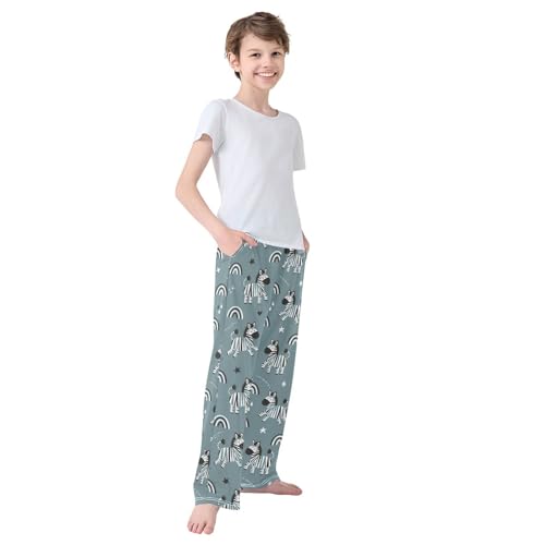 Boys' Pants Cute Zebra Rainbow Star Sparkle Long Bottoms Jogger Pants Elastic Waist Trousers with Pockets S-XL4