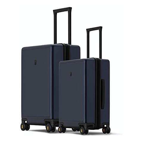 LEVEL8 Elegance Luggage Set, PC Matte Hardshell Suitcases - Navy Blue, 20/24 Inch Cover