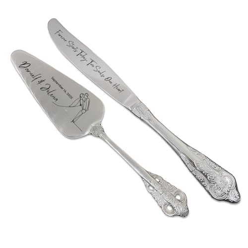 Personalized Cake Cutting Set for Wedding Custom Cake Knife and S...