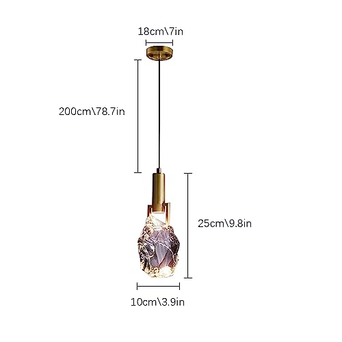 Lámpara colgante de cristal E14 con soporte de latón para iluminación decorativa 5