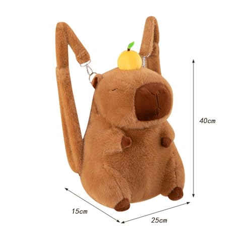 APLVFFZH Plüsch Rucksack für Erwachsene, Brauner Cartoon-Rucksack, Süßer Tierrucksack, Umhängetasche mit Tragegriff und längenverstellbaren Trageriemen, Geschenk Zum Geburtstag
