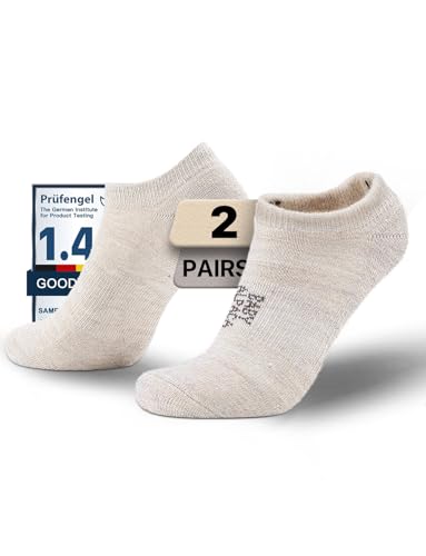 Image of Juclise Alpaca Wool Lightweight No Show Hiking Socks Breathable Moisture Wicking Cushioned Anti Blister Merino Outdoors
