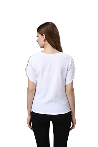 Image of Venisa Lycra Solid Casual Wear Tshirt