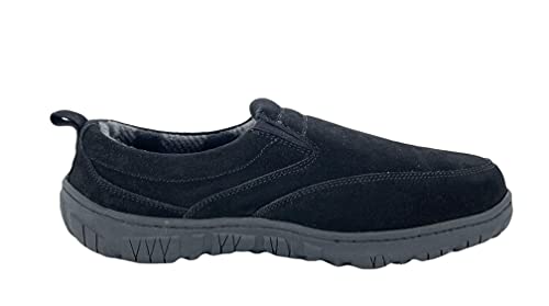 Image of Clarks Mens Slipper with Suede Leather Upper SAB30194A - Closed Back with Double Gore and Removable Insole - Indoor Outdoor House Slippers For Men
