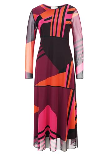 Cartoon Damen Casual-Kleid Langarm Schwarz/Pink,38