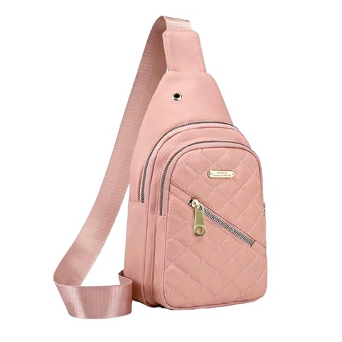 Image of PALAY Crossbody Sling Bag for Women - Oxford Cloth Phone Bag, Stylish Pink Chest Bag, Versatile Fashion Travel Shoulder Bag