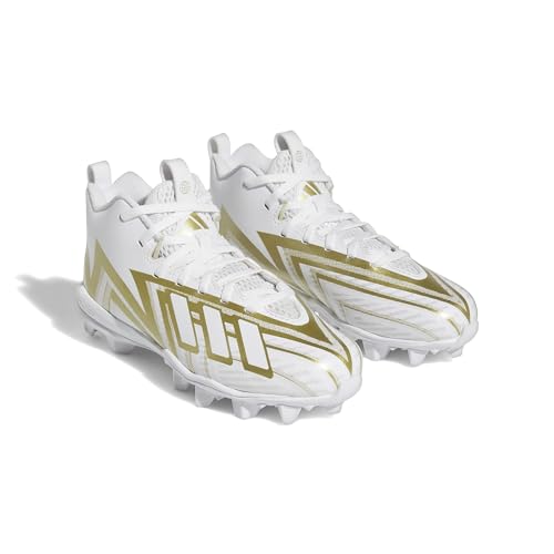 adidas Freak Spark 23 Football Shoe, White/White/Gold Metallic, 5.5 US Unisex Big Kid