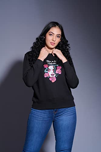 Image of Go Devil Stylish Trendy Regular Fit 100% Cotton Sweatshirt with Round /Crew Neck Full Sleeves, Casual Printed Winter Wear for Women /Girls