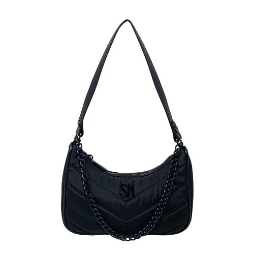 Image of Steve Madden Bpauli Shoulder Bag in Black Nylon Quilted