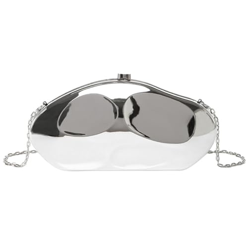 Image of Acrylic Clutch Purse for Women Formal Evening Bag Shell Shape Clutch Handbags with Chain for Party Wedding Prom