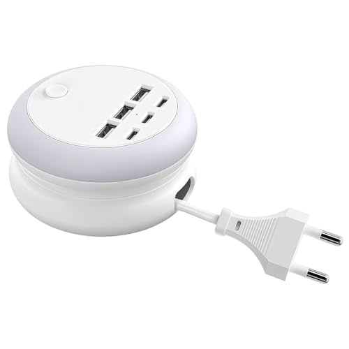 Estación de carga múltiple USB retráctil ideal para iluminar y organizar tu mesa de oficina