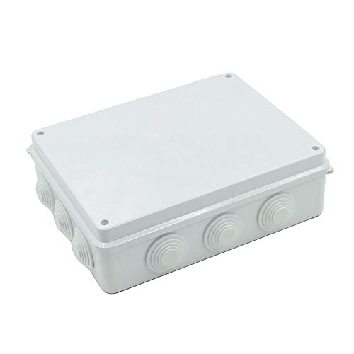 Autoly Plastic Dustproof Waterproof Junction Box Universal Electrical Project Enclosure with Side Hole - 255mm x 200mm x 80mm