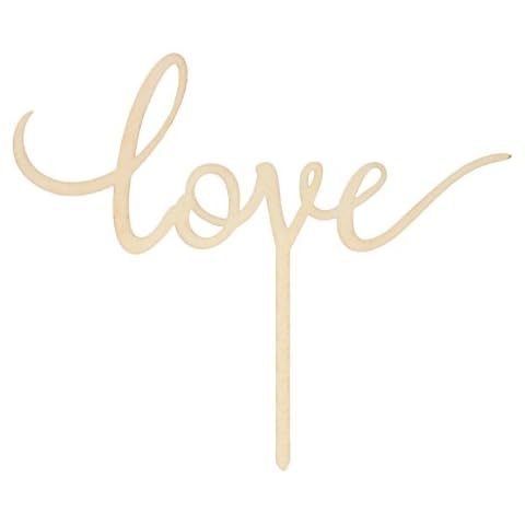 LOVENJOY Rustic Wooden Love Cake Topper Cover