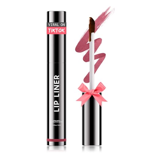 OETUIOW Lip Stain Peel Off, Lip Liner Moisturizing Long-Lasting & Waterproof, Transfer Proof & Plumping, Non-Stick Cup, Mauve Color