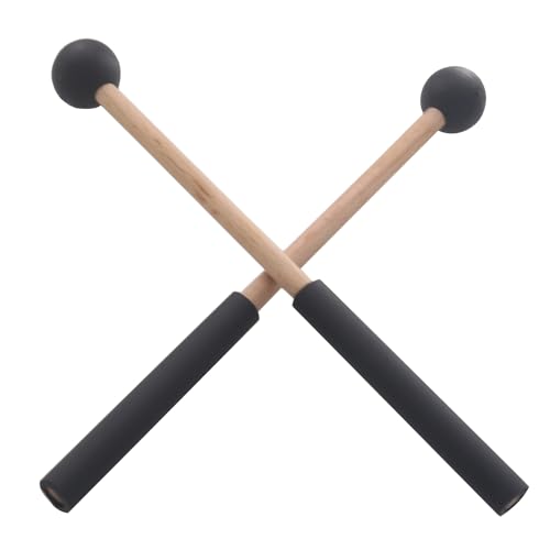 2 piezas de baquetas etéreas pequeñas para batería, con cabeza redonda y mango de madera, accesorio para percusión miniatura 3