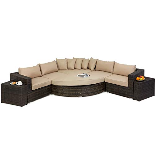 San Diego Rattan Garden Furniture Deluxe Brown Corner Group