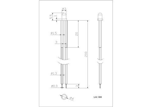 EDGELEC 30pcs 12 Volt 3mm Warm White LED Lights Emitting Diodes Pre Wired 7.9 inch DC 12v LED Light Clear Lens Small LED Lamps