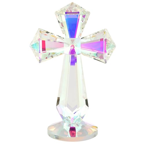 Croix en cristal pour autel de maison ornement coloré de 6 pouces pour mariage spirituel