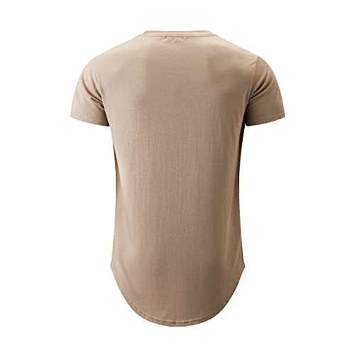 Image of YININF Men's T-Shirts Hipster Short Sleeve Solid Color Crew Neck Cotton Soft Fitted Tees