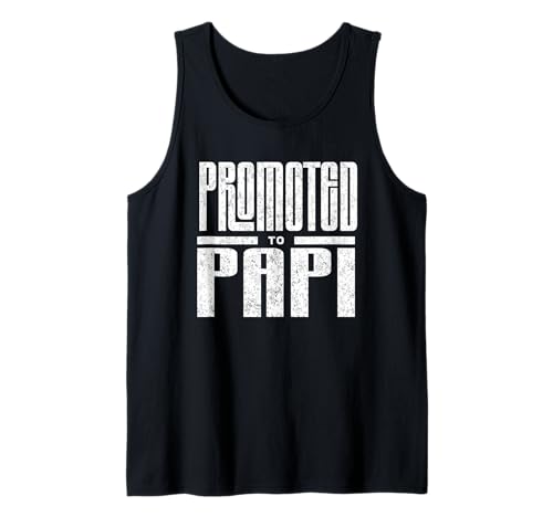 Homem promovido a Papi New Dad anúncio para Baby Reveal t-shirt sem mangas